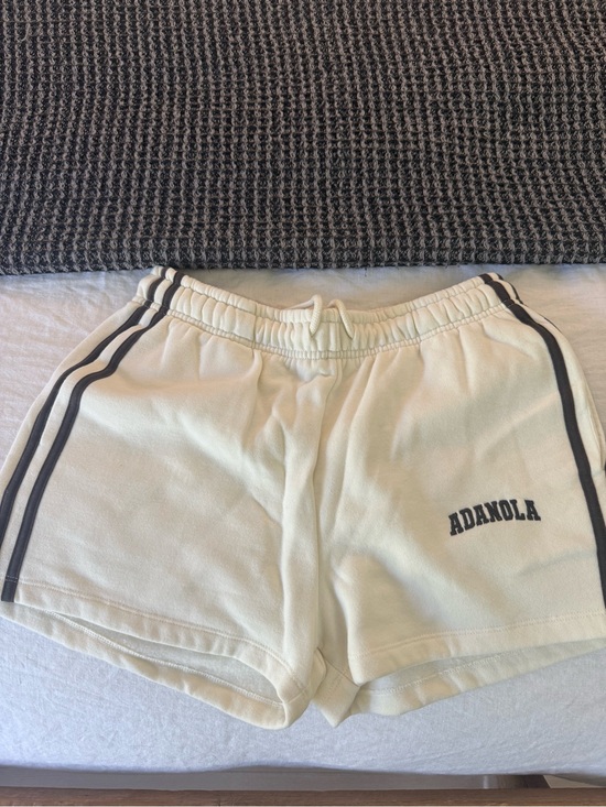 Adanola Pants - Adanola Cream Shorts with Black Side Stripes